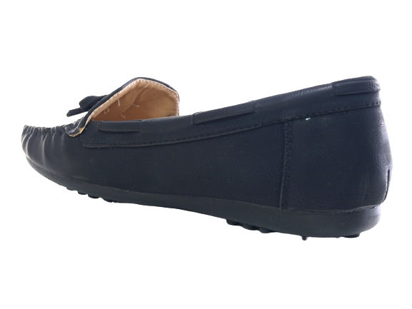 Ballerines mocassins sans lacets pour femmes, chaussures plates décontractées, noir # 05-10