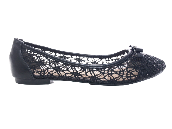 Ballerines mocassins à enfiler pour femme, chaussures basses, décontractées, noir # 8382-22