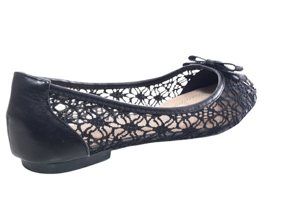 Ballerines mocassins à enfiler pour femme, chaussures basses, décontractées, noir # 8382-22
