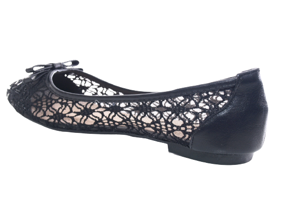 Ballerines mocassins à enfiler pour femme, chaussures basses, décontractées, noir # 8382-22