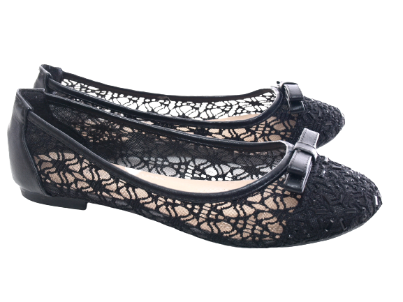 Ballerines mocassins à enfiler pour femme, chaussures basses, décontractées, noir # 8382-22