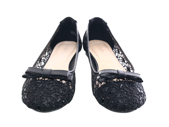 Ballerines mocassins à enfiler pour femme, chaussures basses, décontractées, noir # 8382-22