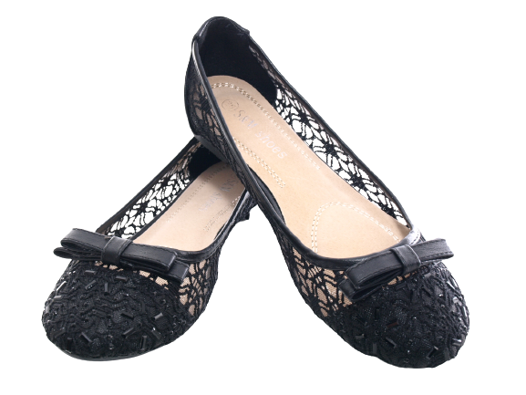 Ballerines mocassins à enfiler pour femme, chaussures basses, décontractées, noir # 8382-22