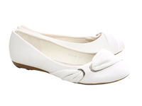 Damen Slipper Halbschuhe Ballerina Loafer Mokassins Slip On Flats Freizeit White # 6374