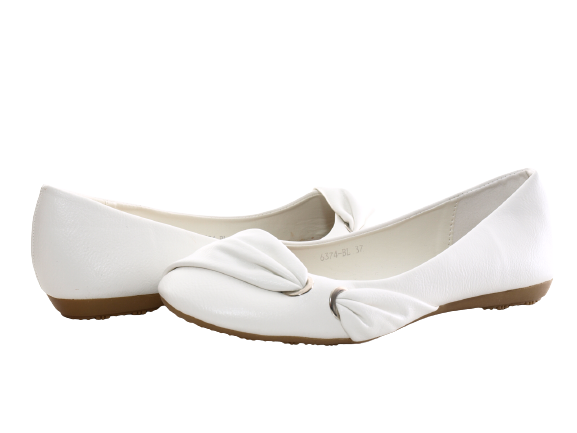 Mocassins ballerines chaussures basses pour femmes slip-on plates décontractées blanc # 6374