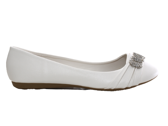 Mocassins ballerines chaussures basses pour femmes slip-on décontractées blanc # 8274