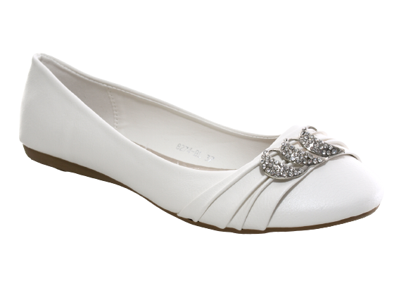 Mocassins ballerines chaussures basses pour femmes slip-on décontractées blanc # 8274