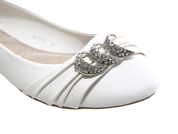 Mocassins ballerines chaussures basses pour femmes slip-on décontractées blanc # 8274