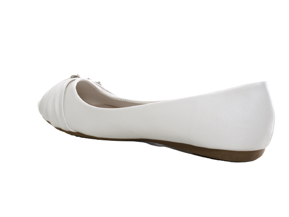 Mocassins ballerines chaussures basses pour femmes slip-on décontractées blanc # 8274