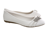 Damen Slipper Halbschuhe Ballerina Loafer Mokassins Slip On Flats Freizeit White # 8274