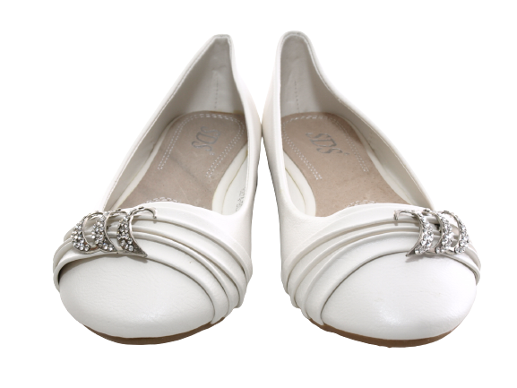 Mocassins ballerines chaussures basses pour femmes slip-on décontractées blanc # 8274