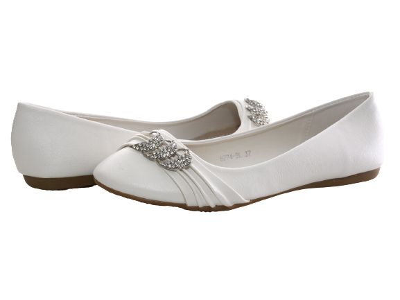 Mocassins ballerines chaussures basses pour femmes slip-on décontractées blanc # 8274