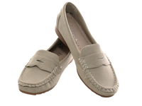 Damen Slipper Ballerina Loafer Mokassins  Slip On Flats Freizeit Apricot # 7711