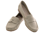 Damen Slipper Ballerina Loafer Mokassins  Slip On Flats Freizeit Apricot # 7711