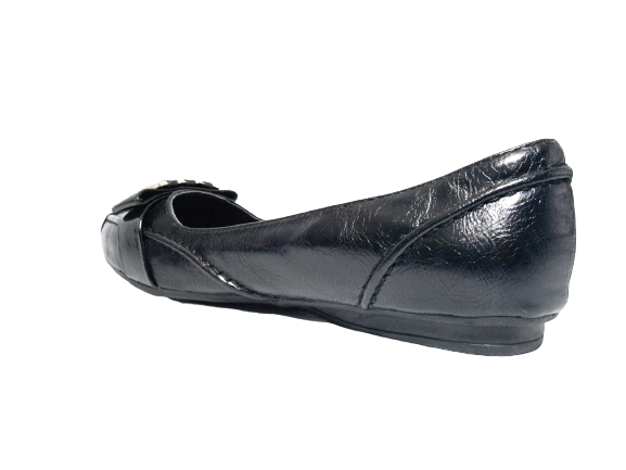 Ballerines mocassins sans lacets pour femmes, chaussures plates décontractées, noir # 22