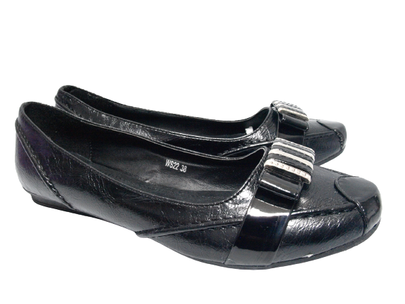 Ballerines mocassins sans lacets pour femmes, chaussures plates décontractées, noir # 22