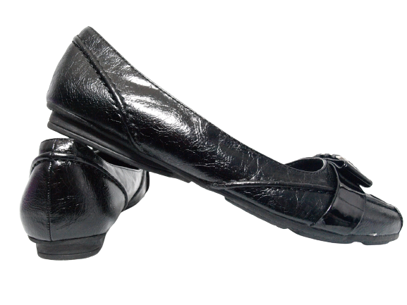 Ballerines mocassins sans lacets pour femmes, chaussures plates décontractées, noir # 22