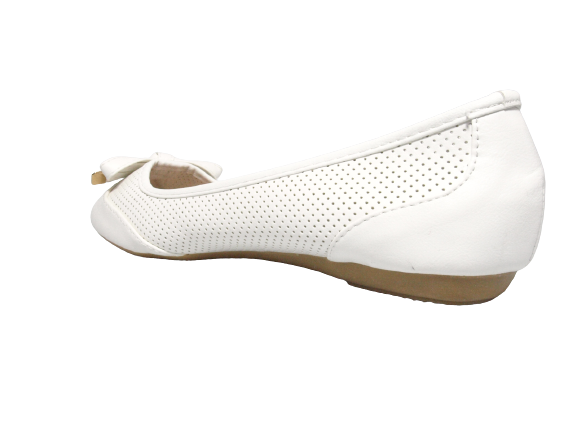 Ballerines mocassins à enfiler pour femme, chaussures basses, décontractées, blanc # 7443