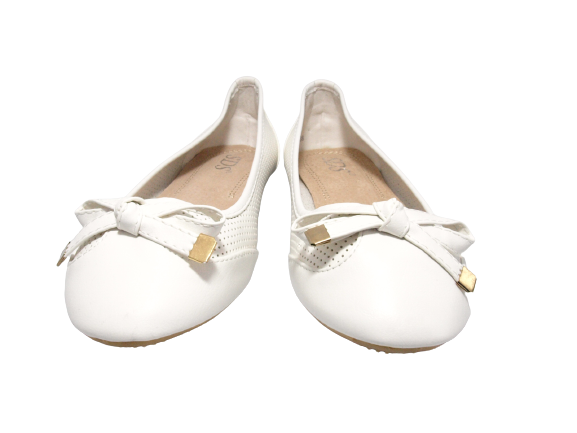 Ballerines mocassins à enfiler pour femme, chaussures basses, décontractées, blanc # 7443