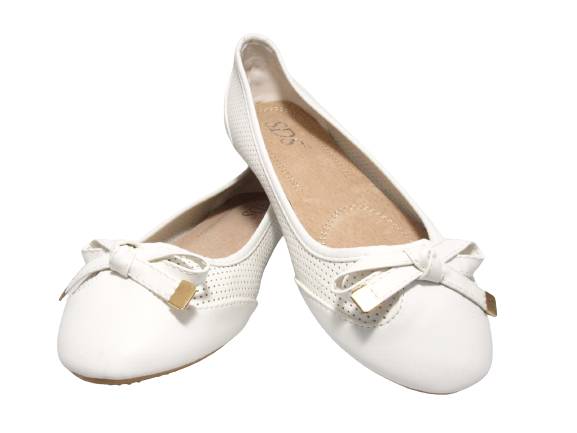 Ballerines mocassins à enfiler pour femme, chaussures basses, décontractées, blanc # 7443