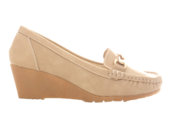 Mocassins compensés pour femme Escarpins compensés Chaussures basses Kaki # 555-41