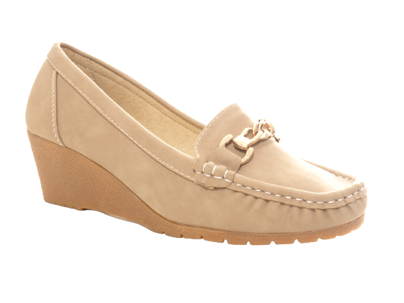 Mocassins compensés pour femme Escarpins compensés Chaussures basses Kaki # 555-41