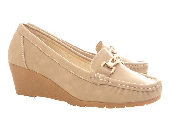 Mocassins compensés pour femme Escarpins compensés Chaussures basses Kaki # 555-41