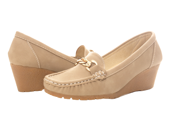 Mocassins compensés pour femme Escarpins compensés Chaussures basses Kaki # 555-41