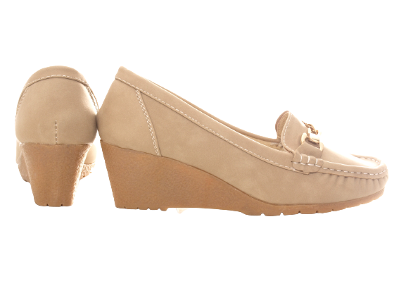 Mocassins compensés pour femme Escarpins compensés Chaussures basses Kaki # 555-41