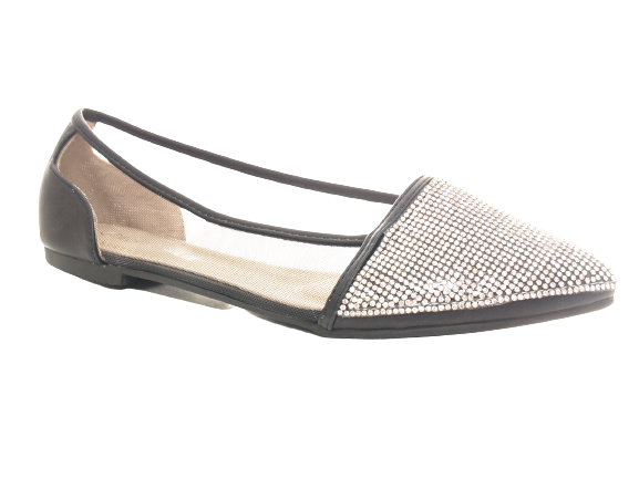Damen Slipper Halbschuhe Ballerina Loafer Mokassins Slip On Flats Freizeit Black # 006-35