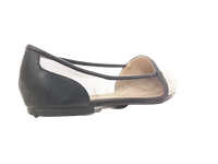 Damen Slipper Halbschuhe Ballerina Loafer Mokassins Slip On Flats Freizeit Black # 006-35