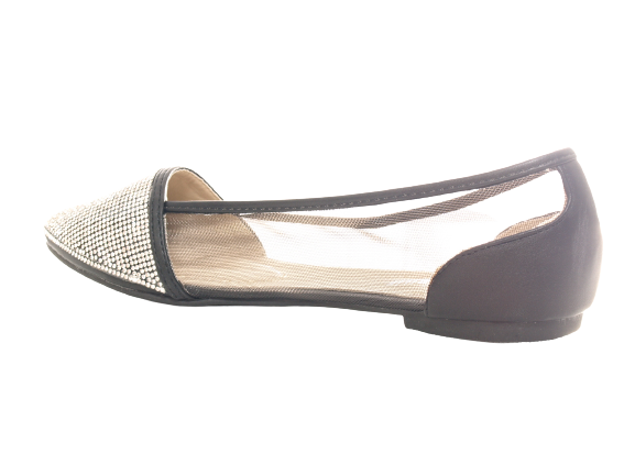 Damen Slipper Halbschuhe Ballerina Loafer Mokassins Slip On Flats Freizeit Black # 006-35
