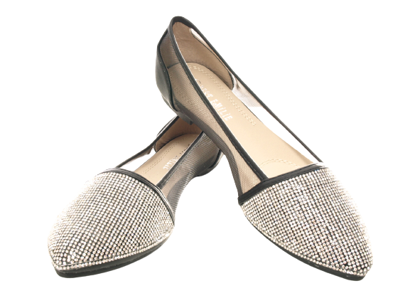 Damen Slipper Halbschuhe Ballerina Loafer Mokassins Slip On Flats Freizeit Black # 006-35