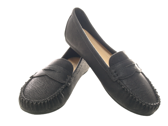 Mocassins ballerines chaussures basses pour femmes slip-on décontractés noir # 764