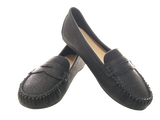 Damen Slipper Halbschuhe Ballerina Loafer Mokassins Slip On Flats Freizeit Black # 764