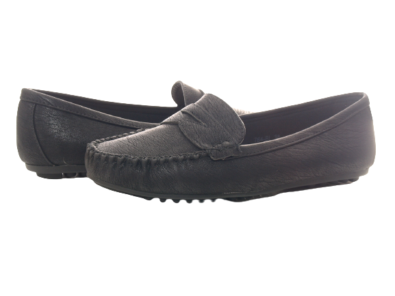 Mocassins ballerines chaussures basses pour femmes slip-on décontractés noir # 764