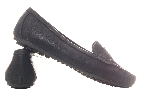 Mocassins ballerines chaussures basses pour femmes slip-on décontractés noir # 764