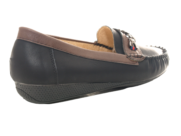Chaussures femme ballerines mocassins slip-on plates décontractées noir # 184