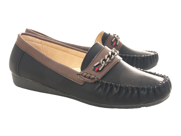 Chaussures femme ballerines mocassins slip-on plates décontractées noir # 184