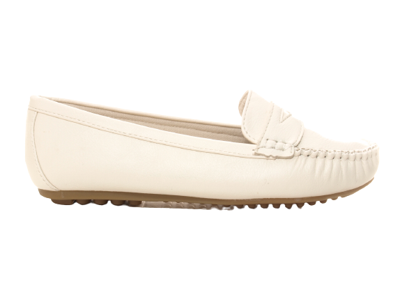 Ballerines, mocassins, chaussures basses sans lacets pour femmes, style décontracté, blanc # 764