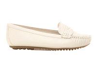 Damen Slipper Halbschuhe Ballerina Loafer Mokassins Slip On Flats Freizeit White # 764