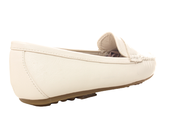 Ballerines, mocassins, chaussures basses sans lacets pour femmes, style décontracté, blanc # 764