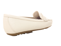 Damen Slipper Halbschuhe Ballerina Loafer Mokassins Slip On Flats Freizeit White # 764