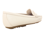 Damen Slipper Halbschuhe Ballerina Loafer Mokassins Slip On Flats Freizeit White # 764