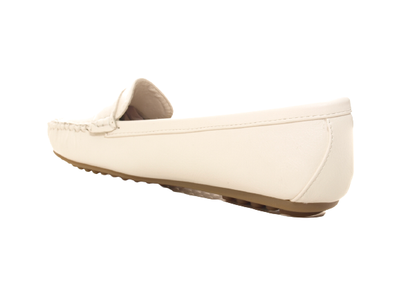 Ballerines, mocassins, chaussures basses sans lacets pour femmes, style décontracté, blanc # 764