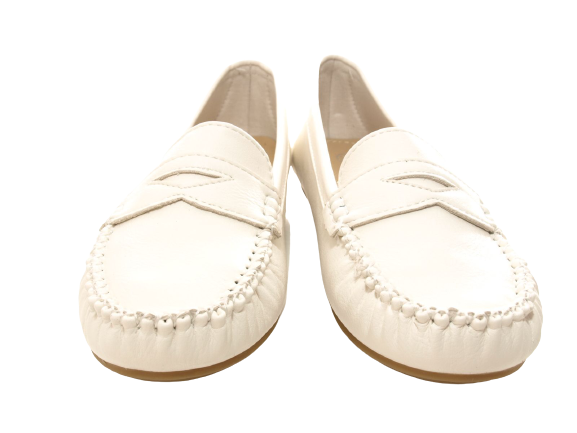 Ballerines, mocassins, chaussures basses sans lacets pour femmes, style décontracté, blanc # 764