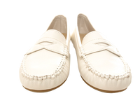 Damen Slipper Halbschuhe Ballerina Loafer Mokassins Slip On Flats Freizeit White # 764