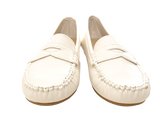Damen Slipper Halbschuhe Ballerina Loafer Mokassins Slip On Flats Freizeit White # 764