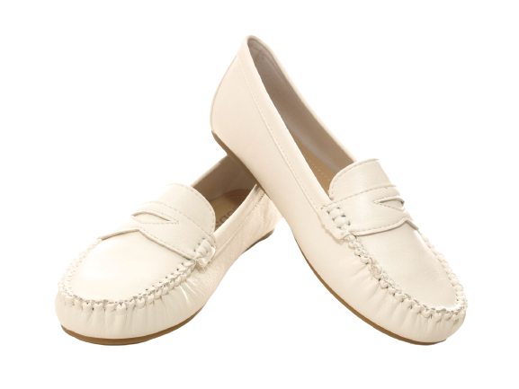 Ballerines, mocassins, chaussures basses sans lacets pour femmes, style décontracté, blanc # 764