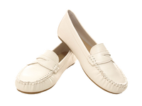Damen Slipper Halbschuhe Ballerina Loafer Mokassins Slip On Flats Freizeit White # 764
